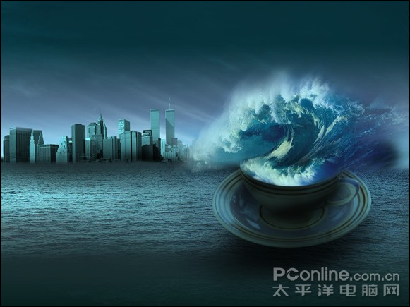 photoshop照片合成:驚濤駭浪在哪會有?