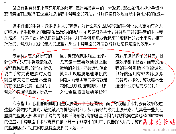 Word段落分欄效果圖