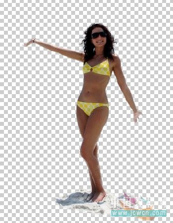 photoshop給泳裝美女穿上漂亮的水裙子