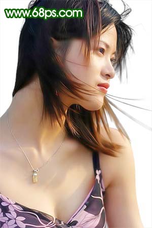 photoshop教程:美白和修復(fù)mm頭發(fā)