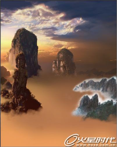 photoshop打造石像觀音完美場景