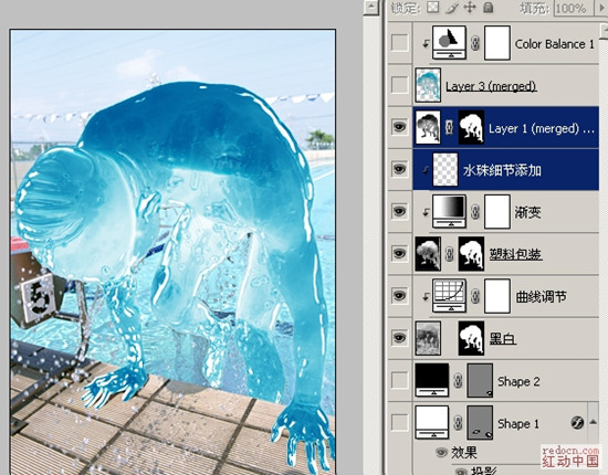 利用photoshop巧妙將人物改成“水人”