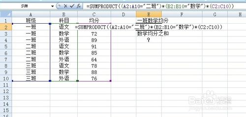 sumproduct函數(shù)的使用方法及實例