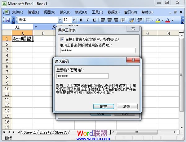 Excel 2003單元格保護設置