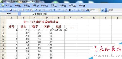 電子表格數據如何求和?RANK如何排名次?
