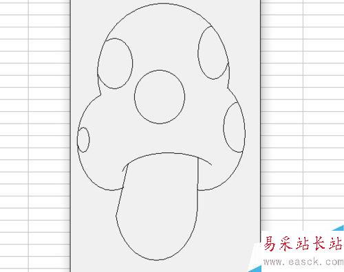 excel怎么畫蘑菇