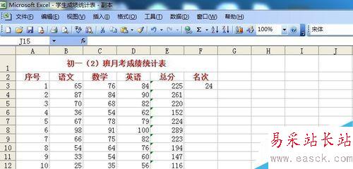 電子表格數據如何求和?RANK如何排名次?