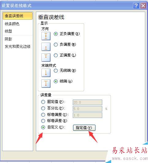 Excel圖表如何自定義誤差線
