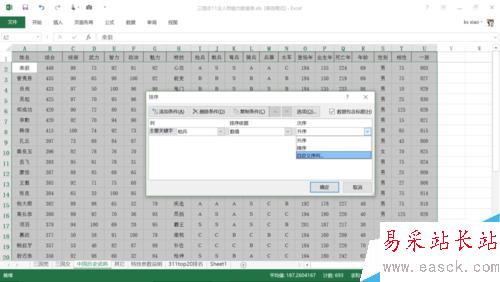 Excel中如何使用自定義排序