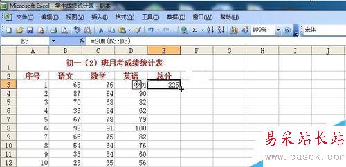 電子表格數據如何求和?RANK如何排名次?