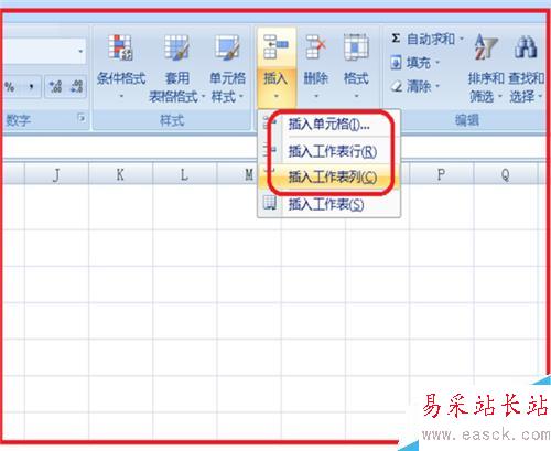 電子表格中如何插入（刪除）行和列