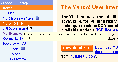 鏈接到 developer.yahoo.com/yui yui導航title圖示