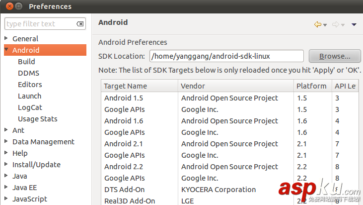 Ubuntu搭建Eclipse+JDK+SDK的Android開發環境 ubuntu,sdk環境搭建,eclipse,jdk,Ubuntu搭建Android