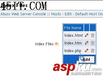 使用Abyss Web Server配置支持ASP/PHP/CGI 使用Abyss Web Server配置支持ASP/PHP/CGI