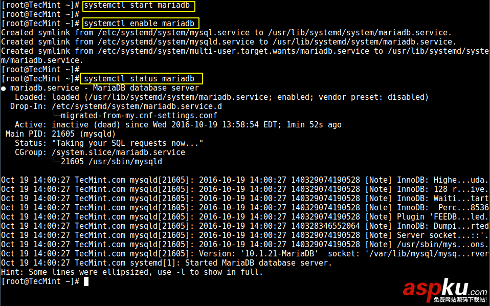 詳解如何在 CentOS 7 上安裝和安全配置 MariaDB 10 centos7安裝mariadb10,centos7安裝mariadb,centos,mariadb,配置