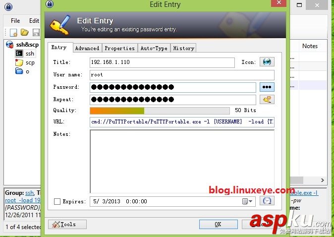 Keepass+PuTTYPortable+Winscp一鍵登錄實例詳解 Keepass,PuTTYPortable,Winscp
