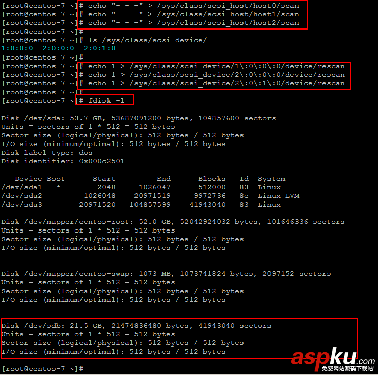 詳解如何在 CentOS 7 中添加新磁盤(pán)而不用重啟系統(tǒng) centos,7,添加磁盤(pán),磁盤(pán)分區(qū)
