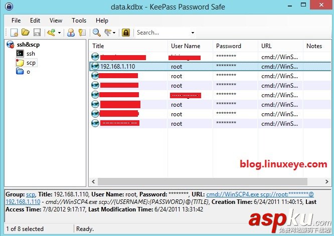 Keepass+PuTTYPortable+Winscp一鍵登錄實例詳解 Keepass,PuTTYPortable,Winscp