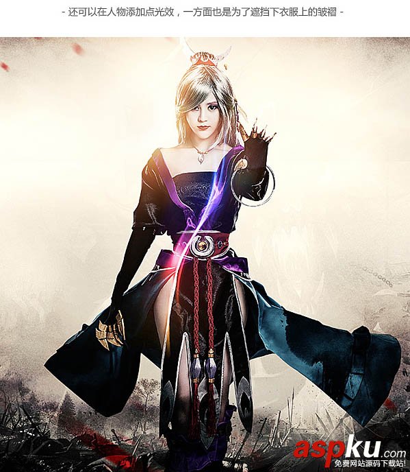 Photoshop利用疊加快速制作水墨風格游戲美女海報 Photoshop,海報