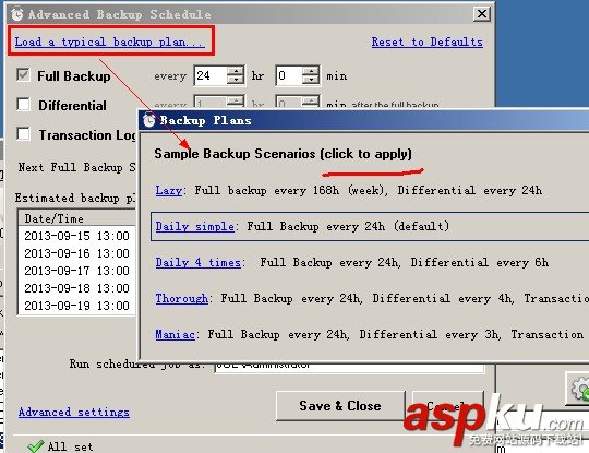 SQLBackupAndFTP,數據庫自動備份