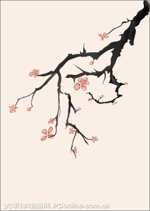 illustrator鼠繪教程：繪制一幅國畫風格寫意梅花圖_網頁設計