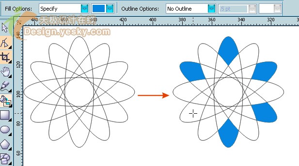 coreldraw x3入門教程:智能填充工具的運用_中國教程網